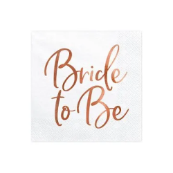 Servetėlės 3 sluoksnių baltos Bride to be 33&33cm 20vnt pigu