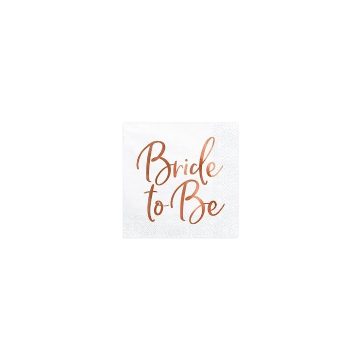 Servetėlės 3 sluoksnių baltos Bride to be 33&33cm 20vnt pigu