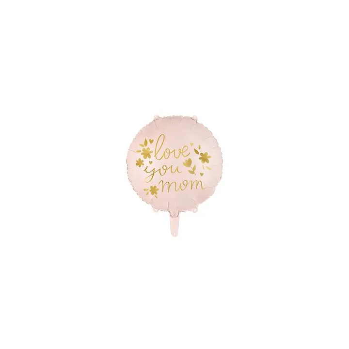 Folinis balionas "Love you mom" 45cm mamos dienai heliu pigu