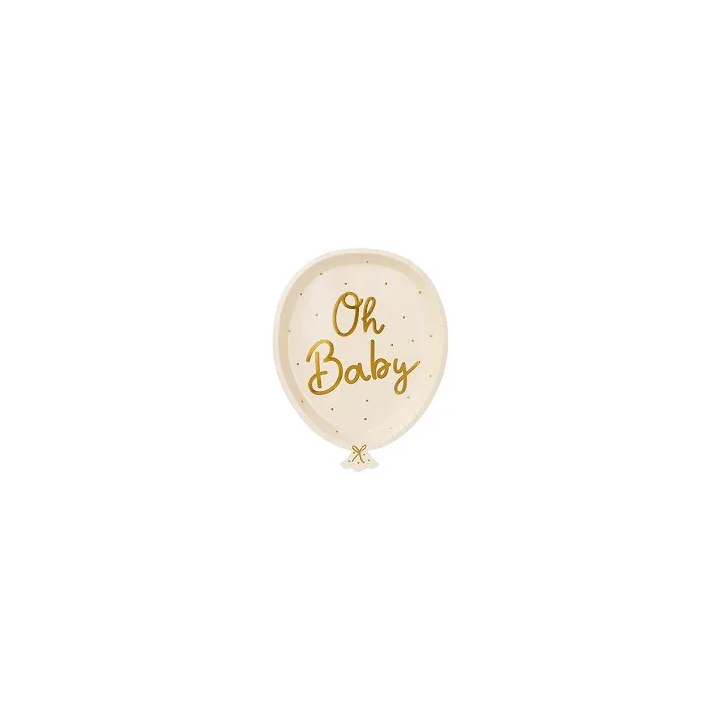 Vienkartinės lėkštutės "Oh baby"17.5&22cm 6vnt šventėms pigu