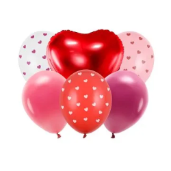 Balionų rinkinys "Be mine valentine" 6vnt meilės dienai pigu
