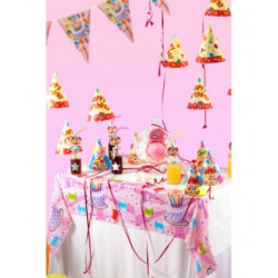 Staltiesė „Happy Birthday“ rožinė 108×180 cm | Gimtadieniui