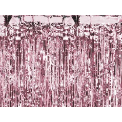 Rausvai-auksinės folijos užuolaida- lietutis 90x250 cm pigu