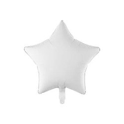 Folinis balionas "Žvaigždė" 48 cm baltas puiki dovana heliu