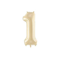 Balionas folinis skaičius 1 gelsvas matinis 72cm gimtadienio