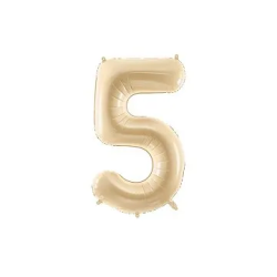 Balionas folinis skaičius 5 gelsvas matinis 72cm gimtadienio