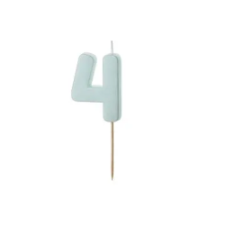 Gimtadienio žvakutė su smeigtuku nr 4 žalsva 5,5cm ant torto