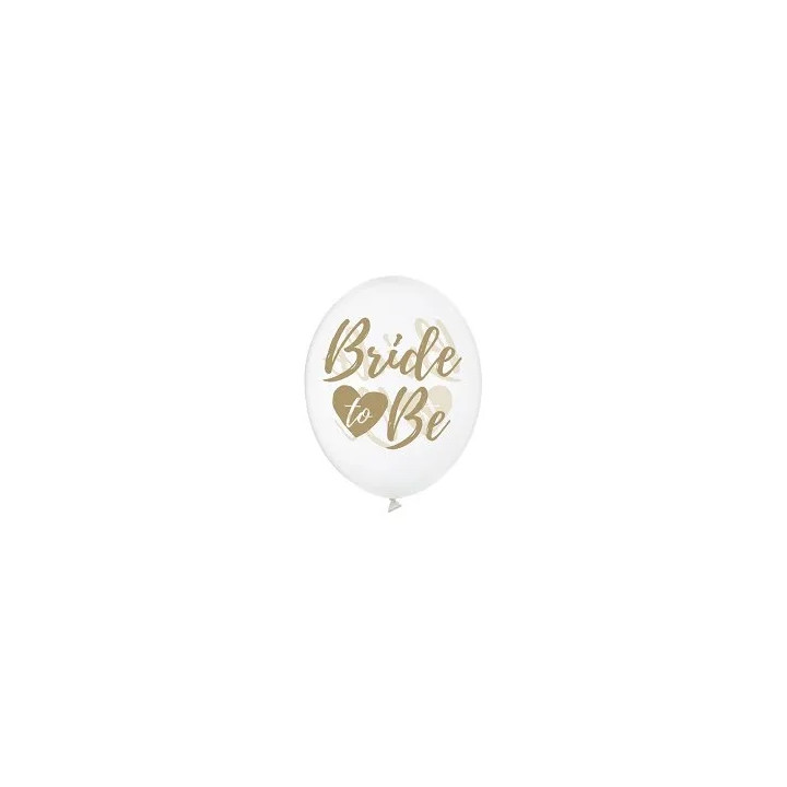 Balionai gumos spalvos "Bride to Be" 30cm 6vnt mergvakariams