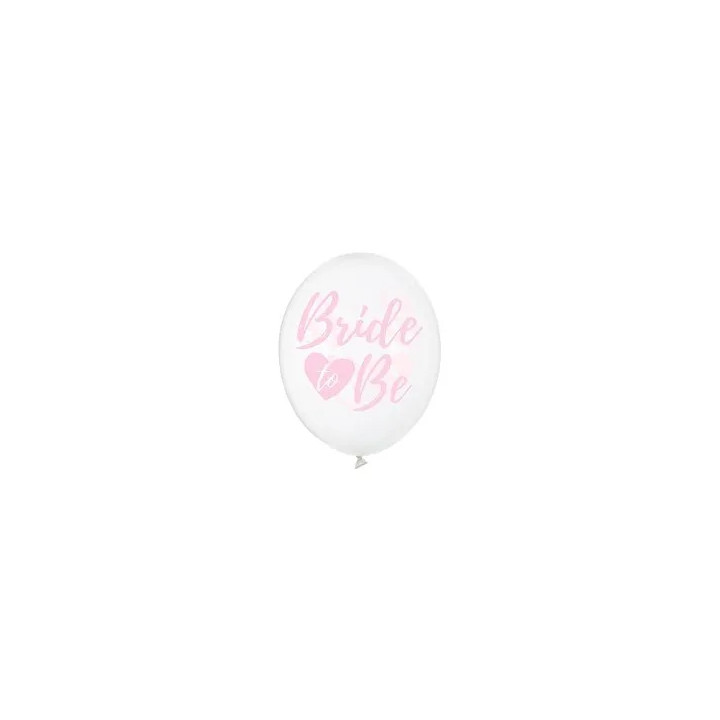 Balionai gumos spalvos "Bride to Be" 30cm 6 vnt mergvakariui