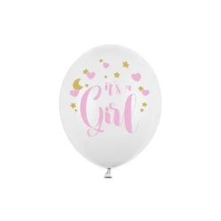 Balionų rinkinys "Its girl" 30 cm 6 vnt metrgaitės laukimui