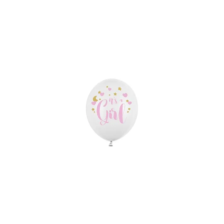 Balionų rinkinys "Its girl" 30 cm 6 vnt metrgaitės laukimui