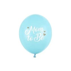 Balionai "Mom to Be" melsvi 30 cm 6vnt šventės puošmena pigu