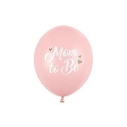 Balionai "Mom to Be" rausvi 30cm 6 vnt šventės puošmena pigu