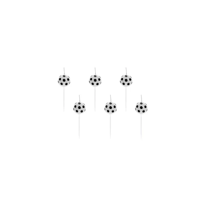 Žvakutes gimtadienio 6vnt futbolas 2.5 cm sporto aistruoliui