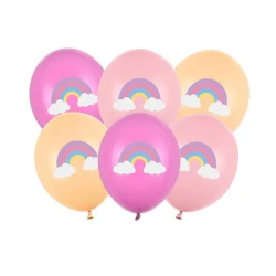 Balionų rinkinys "Rainbow" 30 cm 6 vnt vaivorykštės spalvos