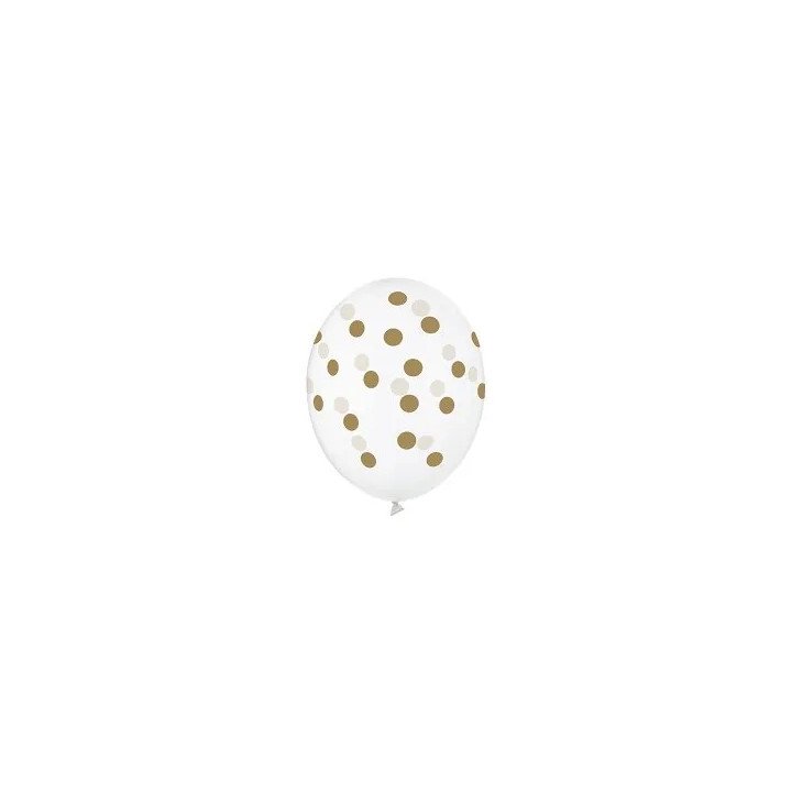 Balionai gumos spalvos "Dots" 30 cm 6 vnt šventės papuošimui