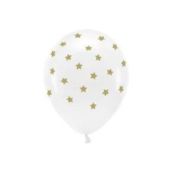 Balionai balti "Žvaigždutės" 33cm 6 vnt gimtadienio šventėms
