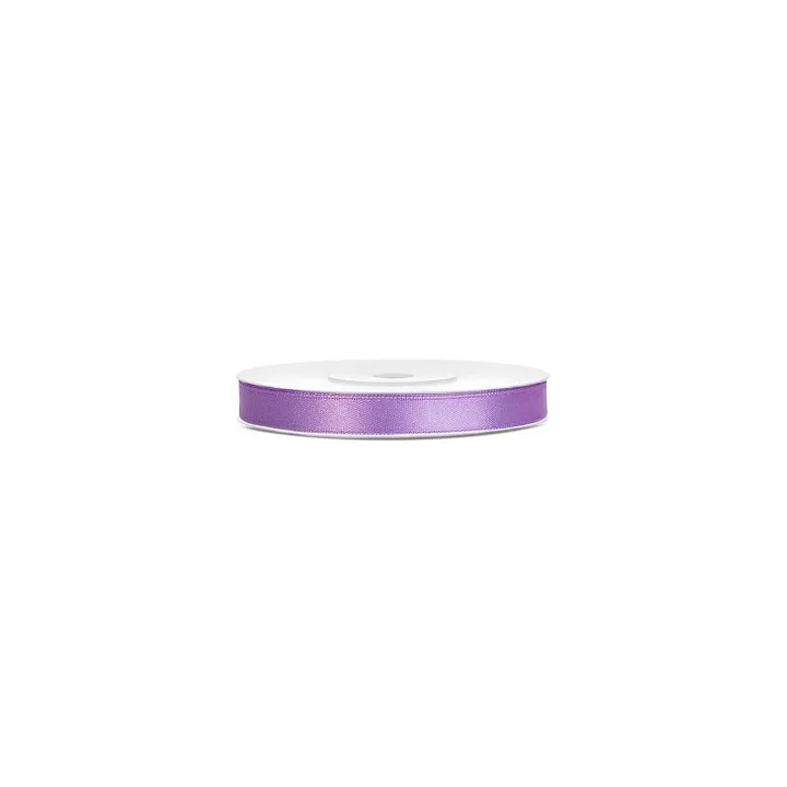 Juostelė satino 6mm / 25m violetinė puošimui dovanoms pakuoti