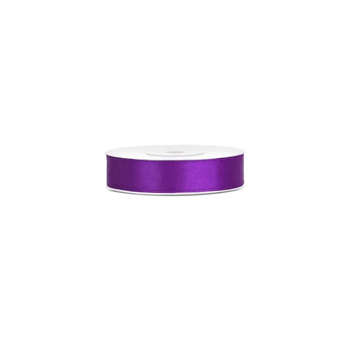 Juostelė satino 12mm / 25m tamsiai violetinė dovanų pakavimui