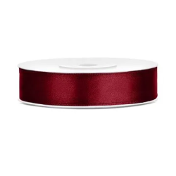 Juostelė satino 12mm /25m tamsiai bordo dovanų pakavimui pigu