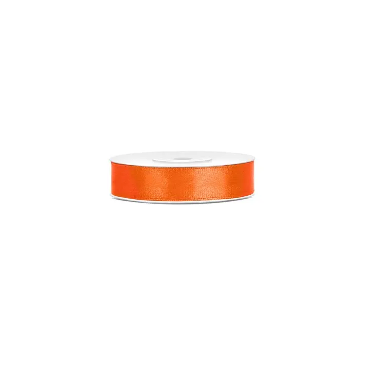 Juostelė satino 12 mm/25 m oranžinė dovanų pakavimui puošimui