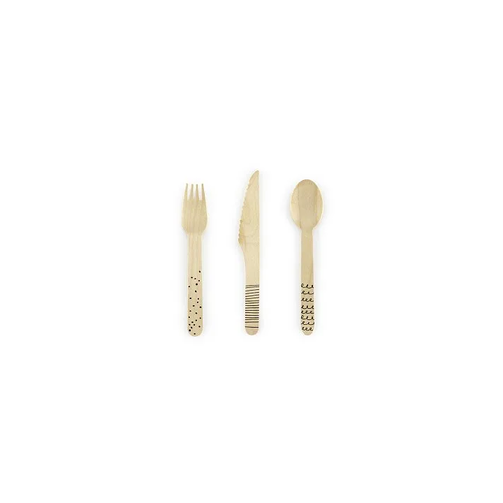 Mediniai įrankiai su ornamentais komplektas 16cm po 6vn pigu