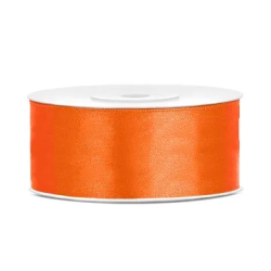 Juostelė satino 25 mm/25 m oranžinė puošimui dovanų pakavimui