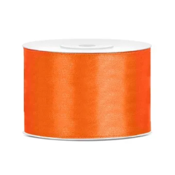 Juostelė satino 50 mm/25m oranžinė puošimui dovanoms pakuoti