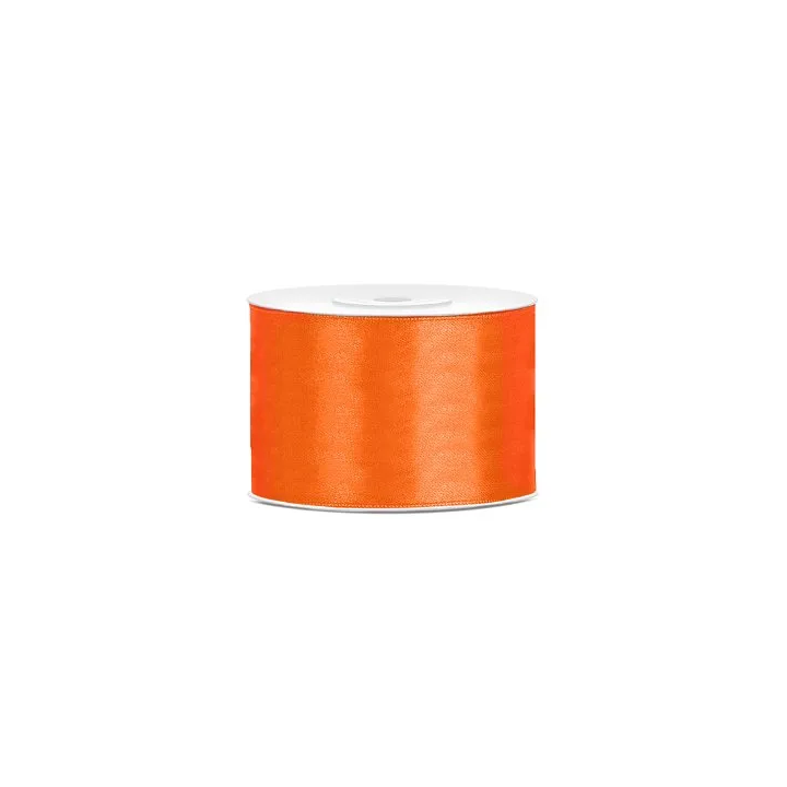 Juostelė satino 50 mm/25m oranžinė puošimui dovanoms pakuoti
