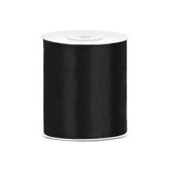 Juostelė satino 100 mm / 25 m juoda pakavimui puošimui pigiau
