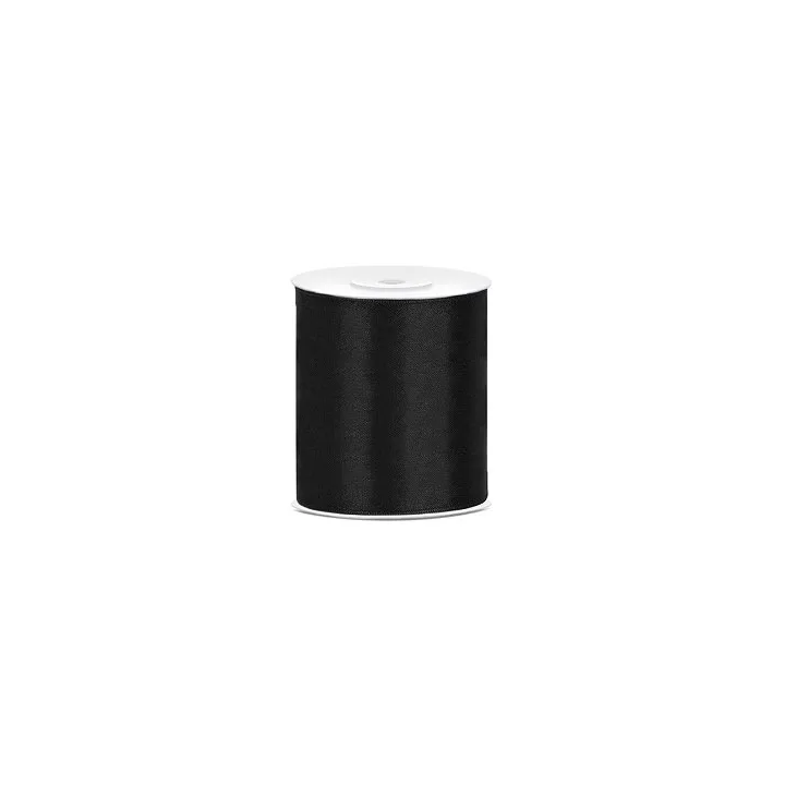 Juostelė satino 100 mm / 25 m juoda pakavimui puošimui pigiau