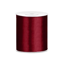Juostelė satino 100 mm /25 m tamsiai bordo pakavimui puošimui