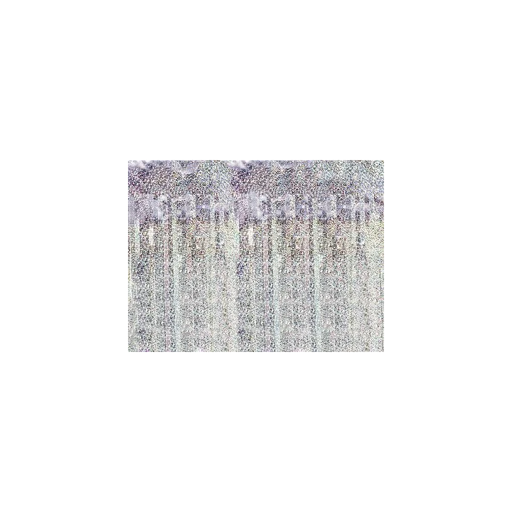 Sidabrinės holografinės folijos užuolaida-lietutis 90x250 cm