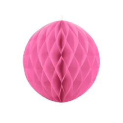Korėtas apvalus papuošimas 40cm 1vnt tamsiai rožinis šventėms
