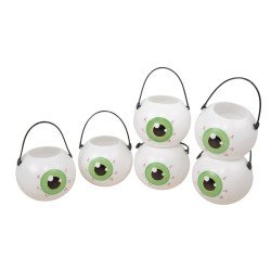 Mini puodeliai "Akis" 6 vnt helovino tematikai Arlekina pigu