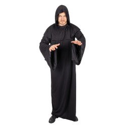 Juoda apranga-apsiaustas su gobtuvu L/XL- teminiams vakarams