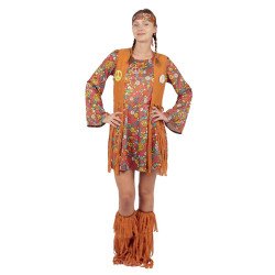 Hipės moteriškas kostiumas S/M peace - love suknelė liemenė