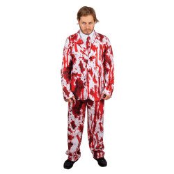 Jaunikio kraujuotas kostiumas L/XL ir kaklaraištis helovinui