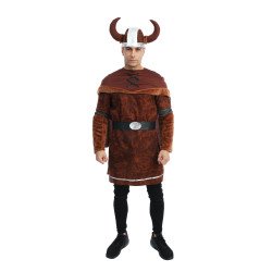 Vikingo kostiumas vyriškas S/M su šalmu teminiam vakarėliui