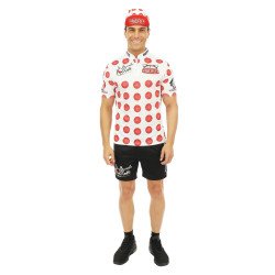 Dviratininko kostiumas baltas-raudonas L/XL kepuraitė pigiau