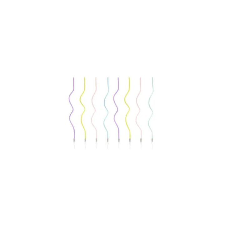 Žvakutės gimtadienio 8 vnt 14cm spalvotos spiralės šventinės