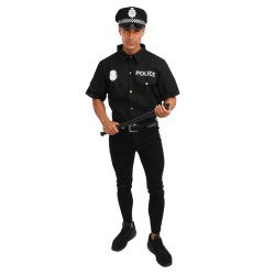 Policininko kostiumas L/XL baltiniai su kepure teminiai pigu