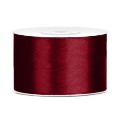 Juostelė satino 38mm/25m tamsiai bordo puošimui dovanoms pigu