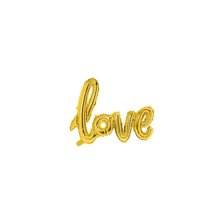 Folinis balionas "love" auksinis 73&59cm meilės dienai heliu