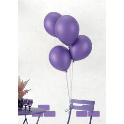Balionai 30cm violetiniai blizgūs 10vnt gimtadieniui šventei
