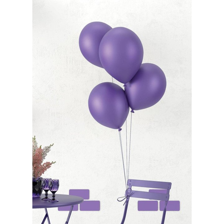 Balionai 30cm violetiniai blizgūs 10vnt gimtadieniui šventei