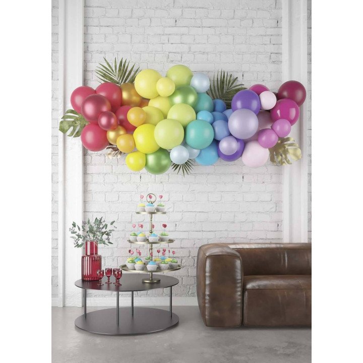 Balionų dekoravimo rinkinys "Rainbow" tiks kurti girliandas