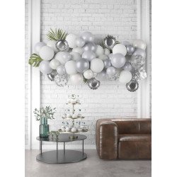 Balionų dekoravimo rinkinys "Silver puikiai kurti girliandas