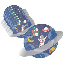 Lėkštutės vienkartinės popierinės "Kosmosas" 23cm 8 vnt pigu