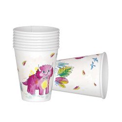 Puodeliai vienkartiniai popieriniai "Dinozaurai" 8vnt - pigu